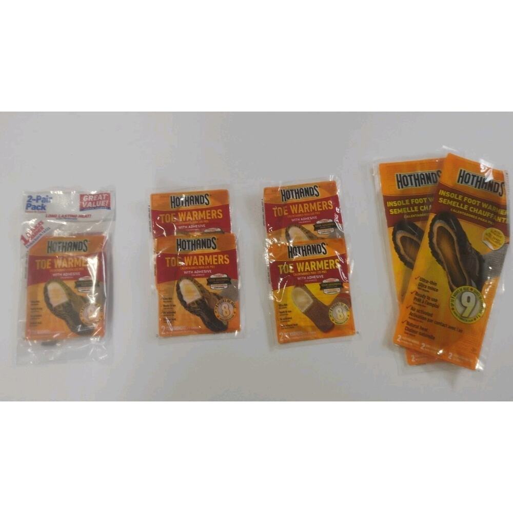 New! Hot Hands 6 Pair Toe Warmers 2 Set Insole Foot Warmers